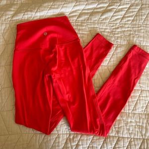 Red Lululemon Align Leggings